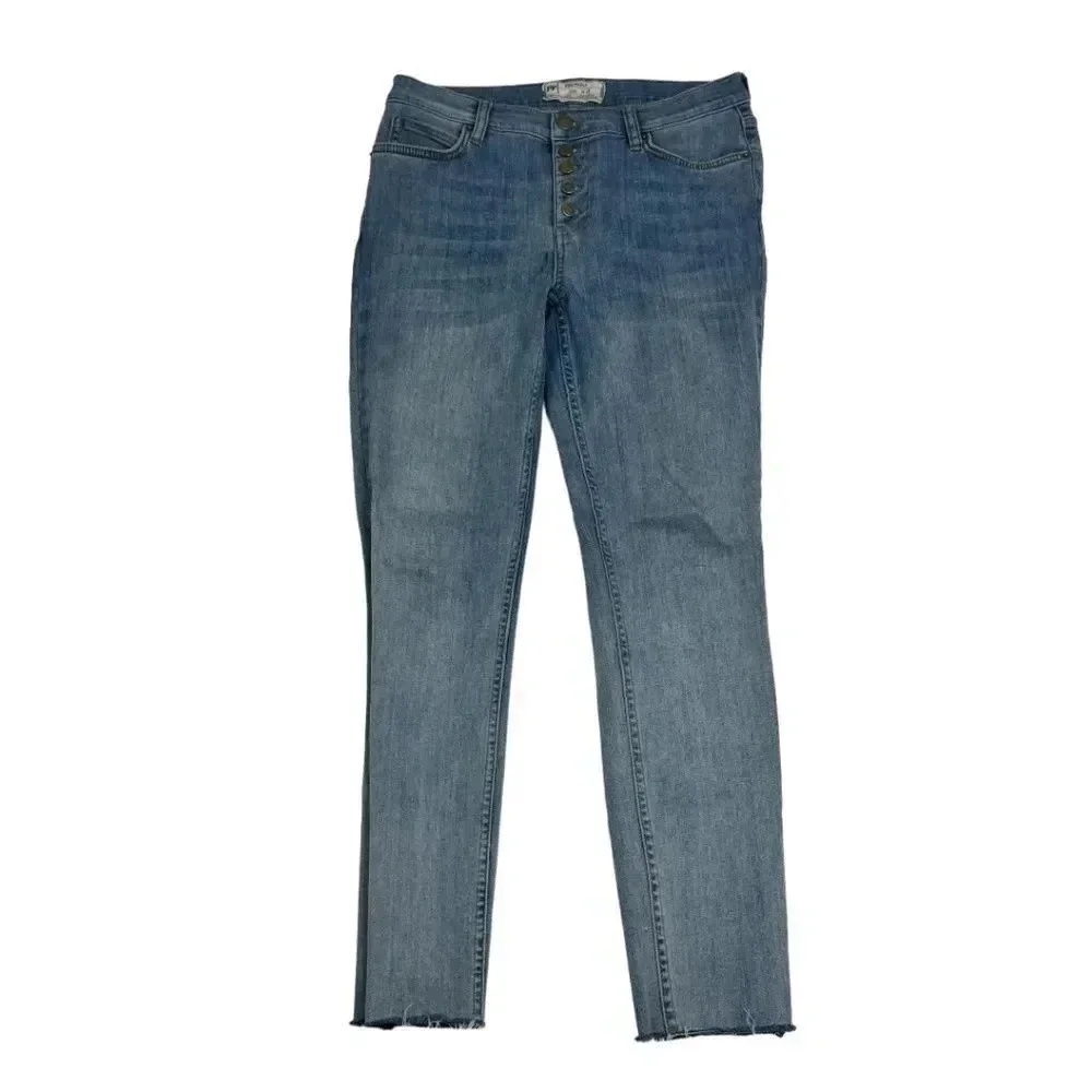 Free People Button Fly Raw Hem Jeans - Picture 1 of 10